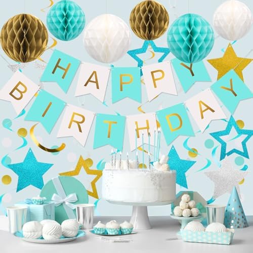 meowtastic Birthday Decorations Happy Birthday Banner with Honeycomb Balls - Image 2
