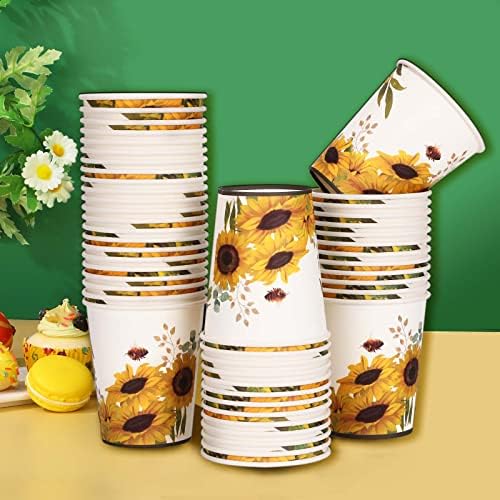 Sunflower Party Decorations, Sunflower Plates and Napkins Party Supplies Serves 50, for Birthday Bee Baby Shower Bridal Shower, Easter Mother's Day, Summer Fall Thanksgiving Decorations - Image 6