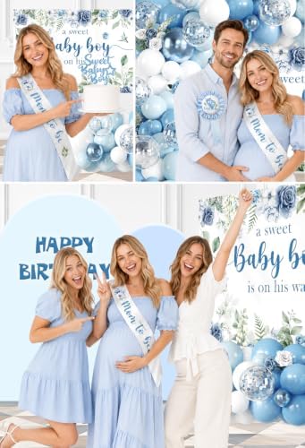 Blue Boy Baby Shower Decorations, Welcome Baby Boy Balloon Arch Kit - Image 7
