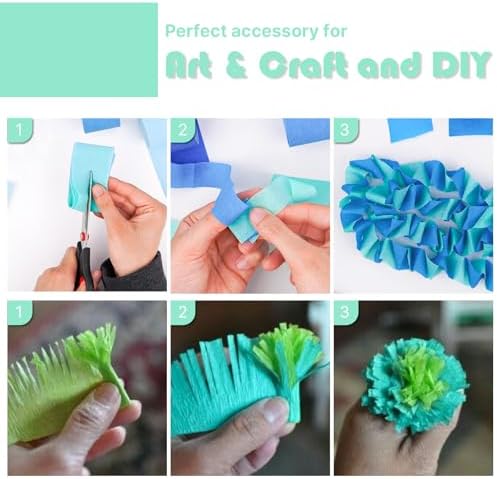 PartyWoo Mint Crepe Paper Streamers 4pcs 328 FT Green Streamers - Image 4