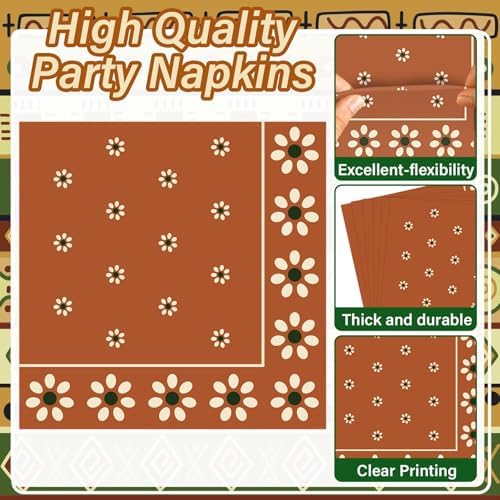 100 Pcs Cielito Lindo Plates Platos De Barro Mexicanos Mexican Party Plates and Napkin Set Mexican Fiesta Birthday Decoration Supplies Tableware Terracotta Flower Clay Pottery Party Favor Serves 25 - Image 4