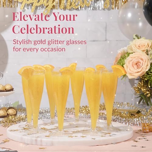 Prestee Disposable Champagne Flutes, 4.5 oz Plastic Champagne Glasses - Image 2