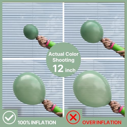 PartyWoo Sage Green Balloons 50pcs Olive Eucalyptus Dusty Green Boho Color - Image 3