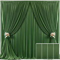 4 Panels Valley Green Backdrop Curtain for Parties Wrinkle Free Dark Green Photo Curtains Backdrop Drapes Fabric Decoration for Baby Shower Birthday Party Photography 20ft(W) x 10ft(H) by Tao-GePartyDecorations