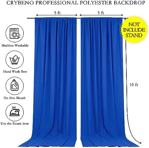 Royal Blue Backdrop Curtains 10ftx10ft Wedding Polyester Photo Drapes - Image 3