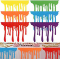 6 Pcs Art Party Table Skirt for Back to School Classroom Paint Party Decor 40 x 28 Inch Rainbow Paint Splatter DIY Back to School with Double Sided Tape for Cartoon Happy Birthday Supplies by Windkream