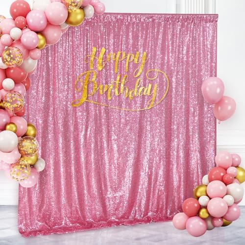 Blush Pink Sequin Backdrop Glitter Backdrop Curtains 7ft x 7ft - Image 4
