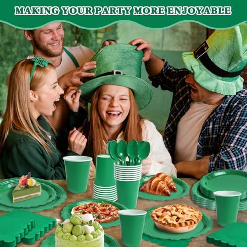 Vyntra 350 Pcs Green Paper Plates and Napkins Party Supplies - Image 5