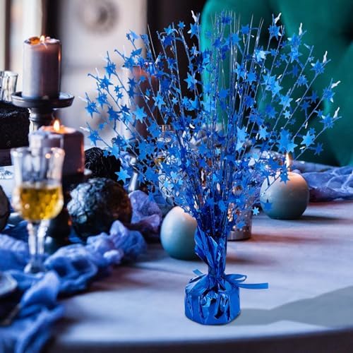 Crowye 6 Pcs Metallic Foil Spray Centerpiece Party Star Decoration Table Decor for Birthday Wedding Bachelorette Summer Party Holiday(Blue,Small Star) - Image 3