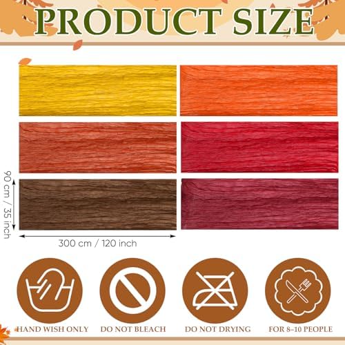 6 Pcs Fall Cheesecloth Table Runner Thanksgiving Boho Gauze 118" - Image 2