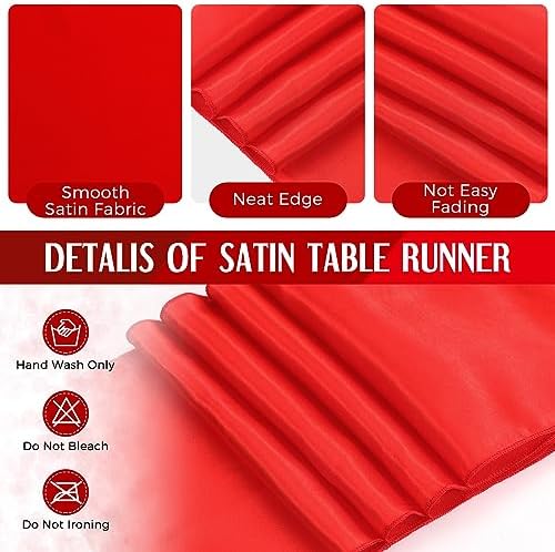 Breling 24 Pack White and Red Disposable Tablecloths and Table Runner Set - Image 3