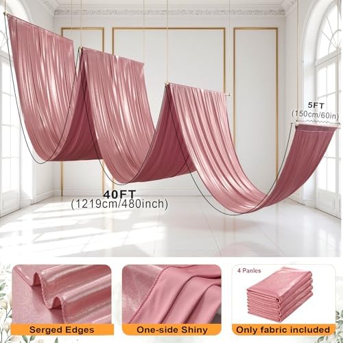 20ftx40ft Rose Gold Ceiling Curtain for Wedding Parties - Image 6