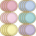 48 Pcs Pastel Paper Plates 9 Inch Scalloped by Tiangrid