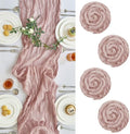 4 Pack Pink Cheesecloth Table Runner for Fall Birthday Party Home Decor by IVAPUPU