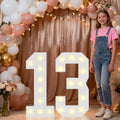 Pooqla 2.4FT Light Up Numbers for 13 Year Old Boy Girl Gifts, Marquee Numbers 2.4 Feet Tall Party Decor for Her Him, Mosaic Big Sign for 13th Birthday Decoration Backdrop, Warm White Large Number 13 by Pooqla