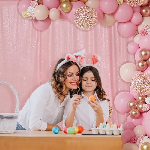 PartyDelight Pink Sequin Backdrop 6x8ft Sparkly Photo Curtain - Image 6