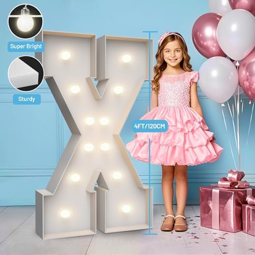 4FT Light Up Marquee Letter X - Large Foam Board Mosaic Kit - Image 3
