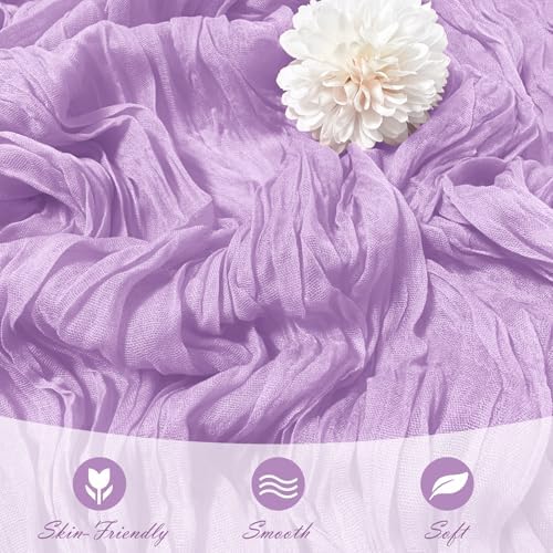 15 Pack Lavender Cheesecloth Table Runner 17 x 108 inch Cheese Cloth Table Runners 9ft Lavender Table Runner Rustic Romantic Sheer Gauze Runner for Wedding Party Baby Shower Table Decoration - Image 5