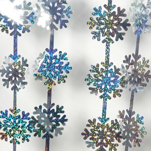 Winter Snowflake Party Streamers Backdrop Decorations 3.2ft x 6.5ft 2 Pack - Image 3