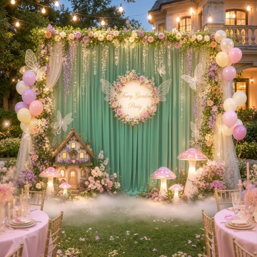 20x12 ft Sage Green Backdrop Curtains for Weddings, Birthdays and Photos - Image 6