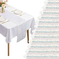 12 Packs Sequin Table Runner Glitter Dining Table Runner for Birthday Wedding Engagement Bridal Baby Shower Bachelorette Holiday Celebration Party Supplies Decorations (12" x 108", White Iridescent) by Fivenl
