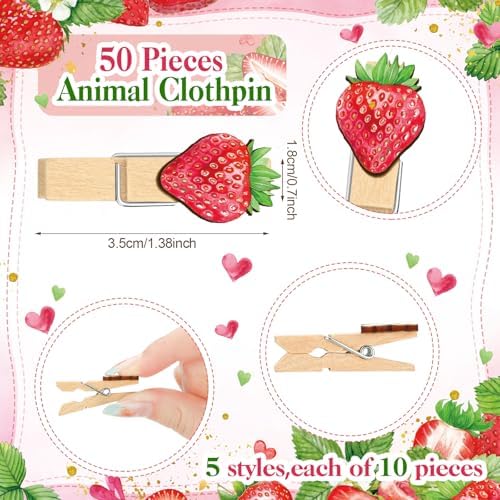 Patelai 321 Pcs Baby Shower Games Supplies, Strawberry - Image 3
