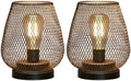 JHY DESIGN Set of 2 Metal Cage LED Lantern Battery Powered Cordless Accent Light with LED Great for Weddings Parties Patio Events for Indoors Outdoors by JHYDESIGN