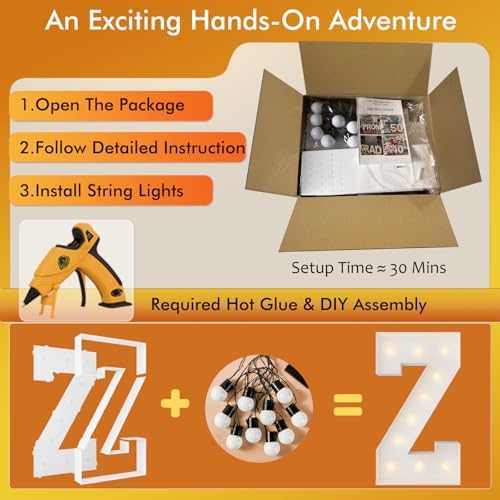 3FT Marquee Letters, Large Light Up Letters Z for Party Decor - Image 2