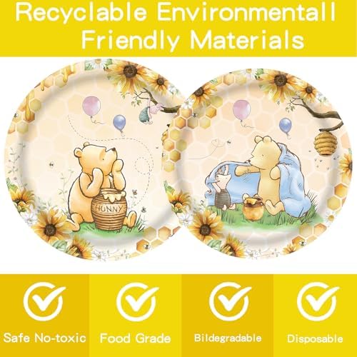 139 PCS Birthday Decorations All-in-One Tableware Kit with Banner, Cake Topper, Tablecloth, Plates and Napkins, for Boy First Birthday, Serves 20 Guests (YELLOW) - Image 4