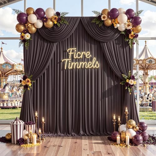 20 ft x 10 ft Wrinkle Free Brown Backdrop Curtain for Parties, Wedding Brown Photo Backdrop Drapes, Fabric 4 Panels 5ft x 10ft for Baby Shower Photoshoot Engagement Birthday Photography Background - Image 5