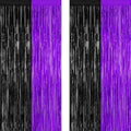 ZATAYE 2 Pack Purple Black Halloween Foil Curtain Streamer Decorations by ZATAYE