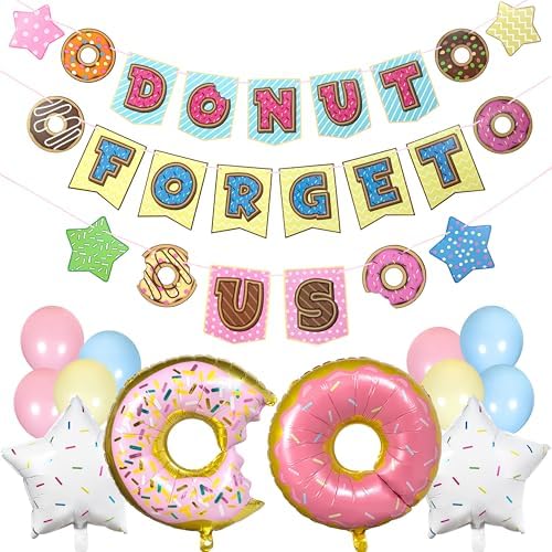 Pirese Donut Forget Us Party Decorations, Farewell Decor, Goodbye Party by Pirese