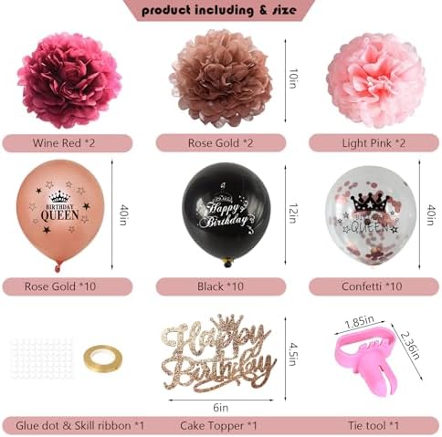 Happy Birthday Party Decorations for Women Girls - Image 3