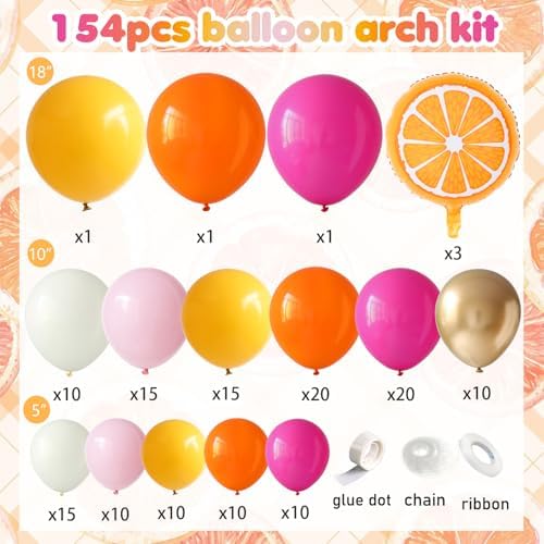 Tesochye Pink and Orange Balloon Arch Kit,Sunset Party Decorations - Image 2
