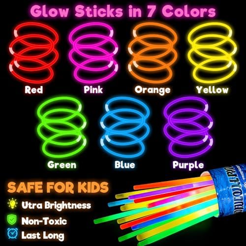 500 Pack Glow Sticks Bulk Party Pack Bright Glow in the Dark Party Supplies - Image 4