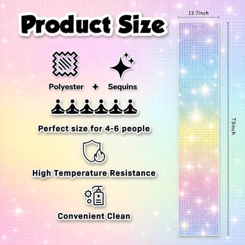 Disco Party Decorations - Iridescent Glitter Disco Table Runner - Image 2