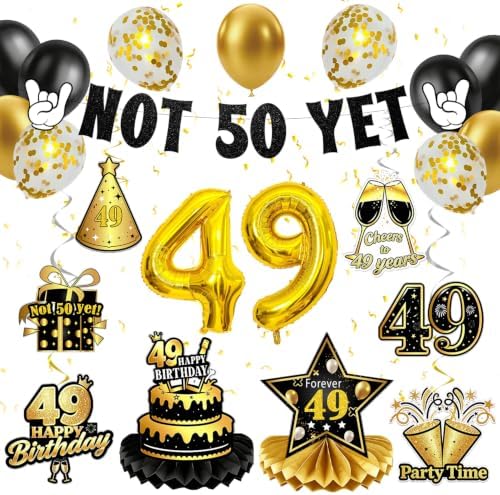 49 Birthday Decorations for Women Men Not 50 yet Kit Balloons 33PCS by Deorfuy