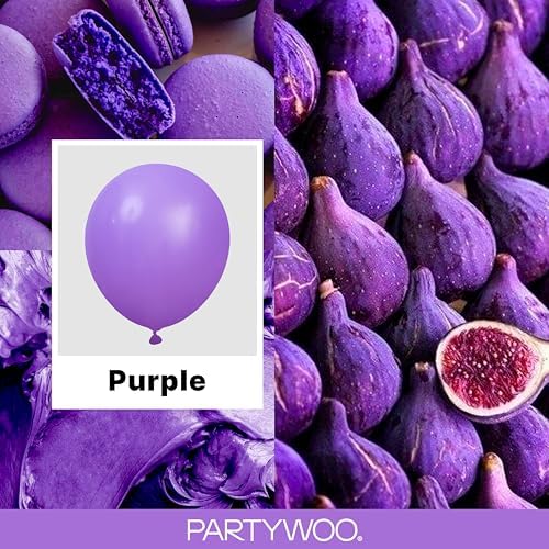 PartyWoo Purple Balloons 140pcs Different Sizes of 18 12 10 5 Inch - Image 2