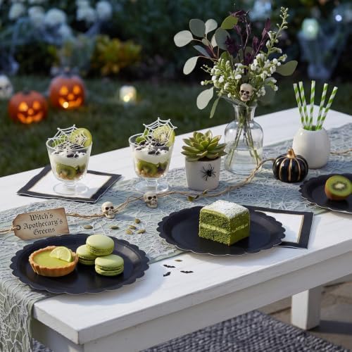 40 Pcs Black Scalloped Paper Plates 7Inch - Image 5
