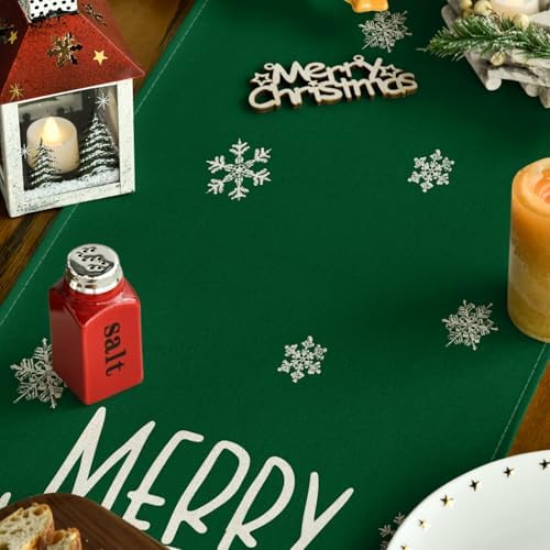 Artoid Mode Green Xmas Trees Table Runner Home Party Decor 13x72 Inch - Image 3