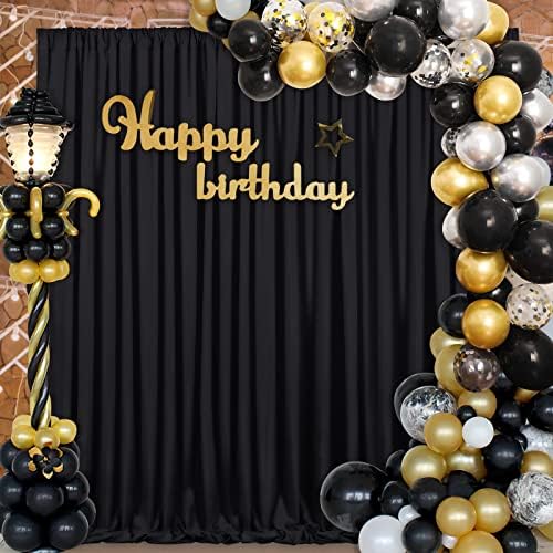 Black Backdrop Curtains 10ftx10ft Halloween Polyester Photo Drapes - Image 2