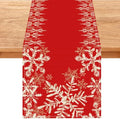Red Snowflakes Christmas Table Runner Xmas Winter Decorations by Meetcolor