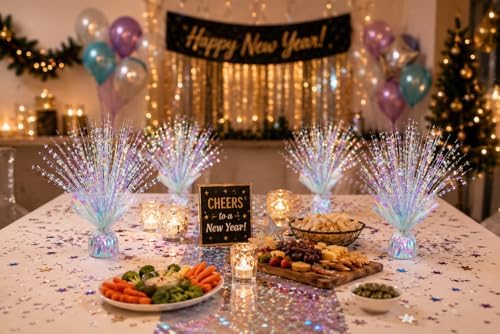 6 Pack Metallic Foil Spray Centerpiece Stars for Wedding, Birthday, Anniversary, Christmas Table Decor, Holiday Festival Baby Shower Graduation Mantle Party Decorations (Lridescent) - Image 3