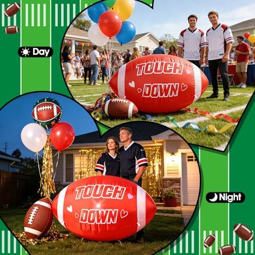5FT Large Red Football Inflatable for Game Day Yard Decoration - Image 5