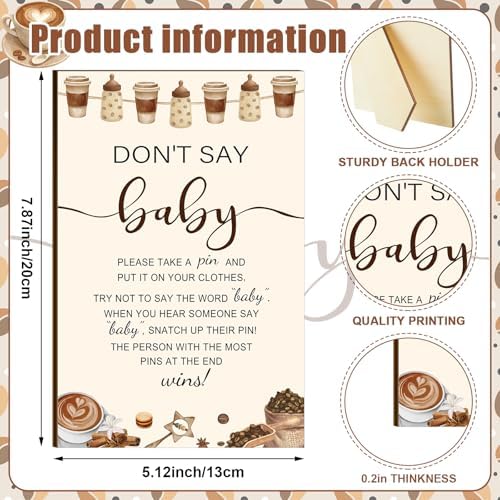 Patelai 321 Pcs Baby Shower Games Supplies, Coffee - Image 3
