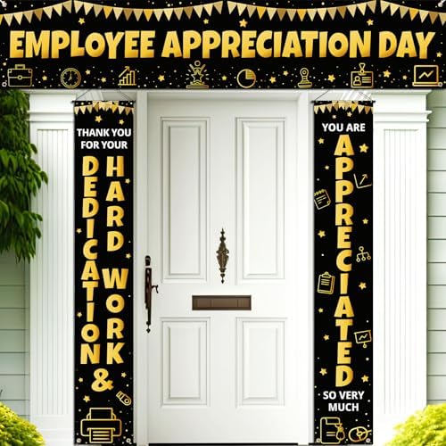 Smoothnovelty 3 Pcs Gold Employee Appreciation Day Banner by SmoothNovelty