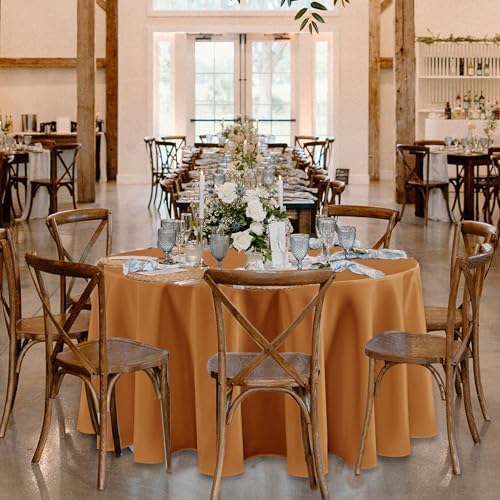 Fitable 6 Pack Bronze Round Tablecloths - 70 Inches in Diameter - Image 7