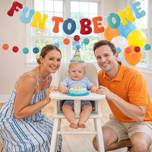 Kriyokiaa Fun To Be One 1st Birthday Felt Banner Set, Boy Girl - Image 7