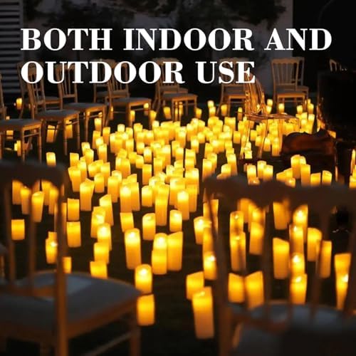 72-Pack Realistic Flameless LED Candle, Battery Operated with Remote Control, 3D Flame Pillar Timer Funtion Melted Top Safe,Perfect for Indoor/Outdoor Decor,Wedding,BBQ and Gift. - Image 5