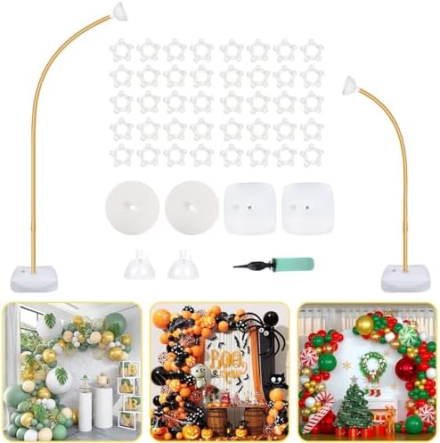 Gold Balloon Arch Kit with Base, 9.35Ft & 6Ft Half Balloon Arch Stand by OurWarm